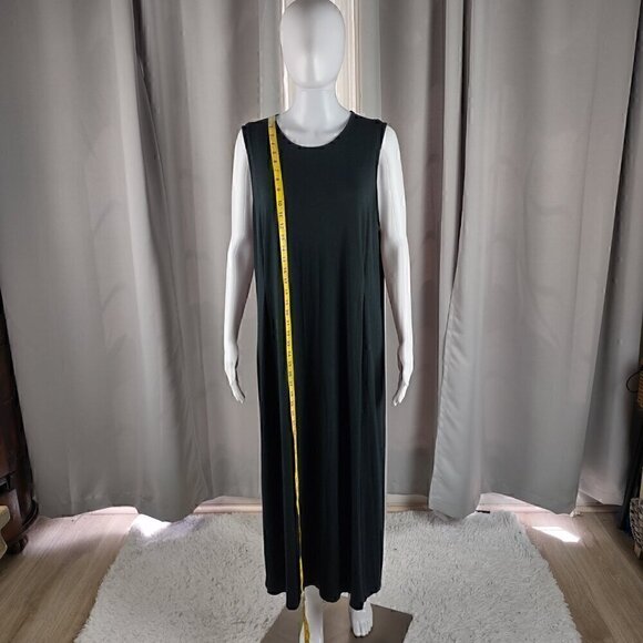 J.Jill Wearever Collection Black Sleeveless Rayon Blend Maxi Dress Size LP - Picture 5 of 11